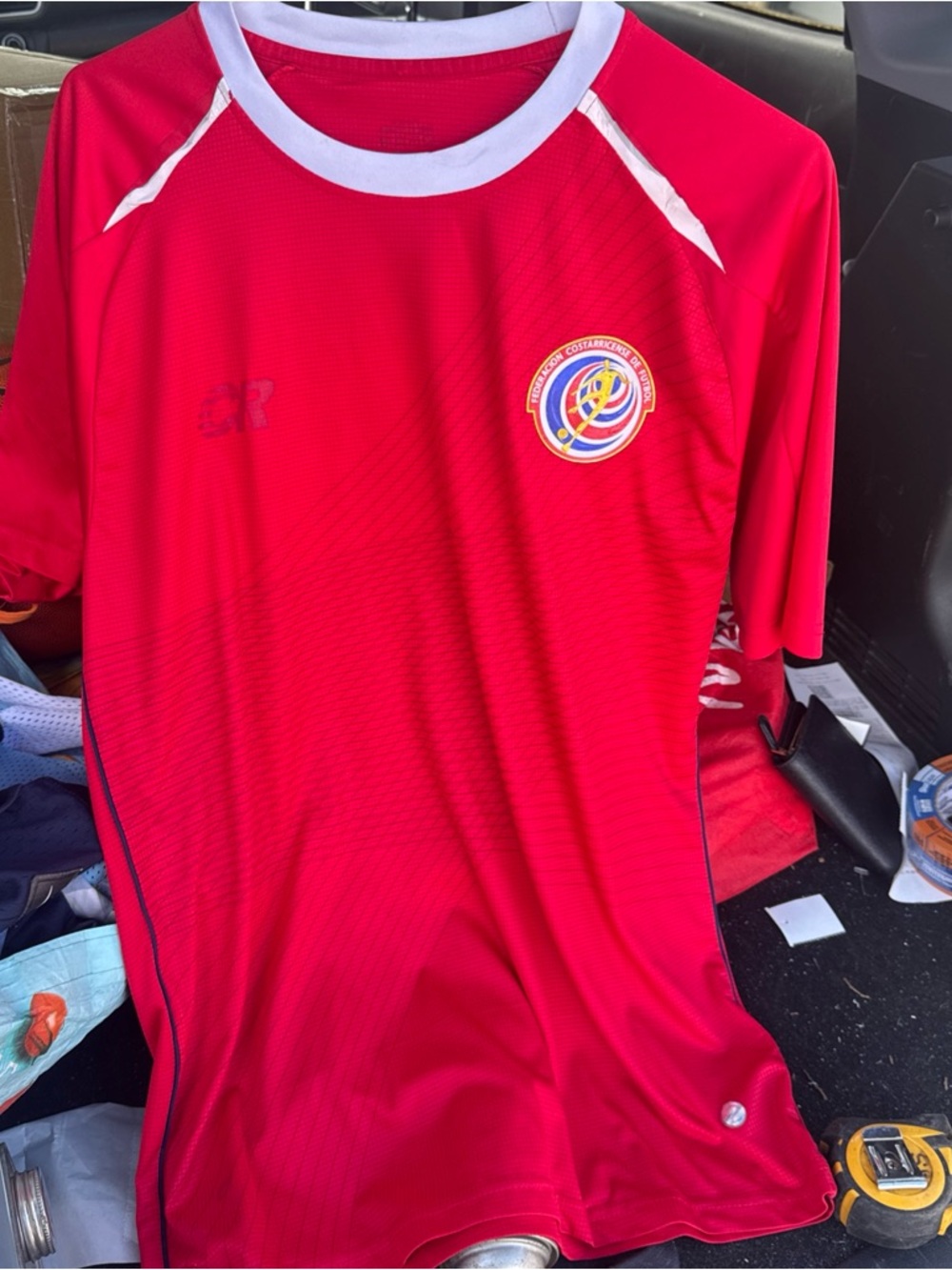 Source Unknown Red Men's Jersey with White Trim